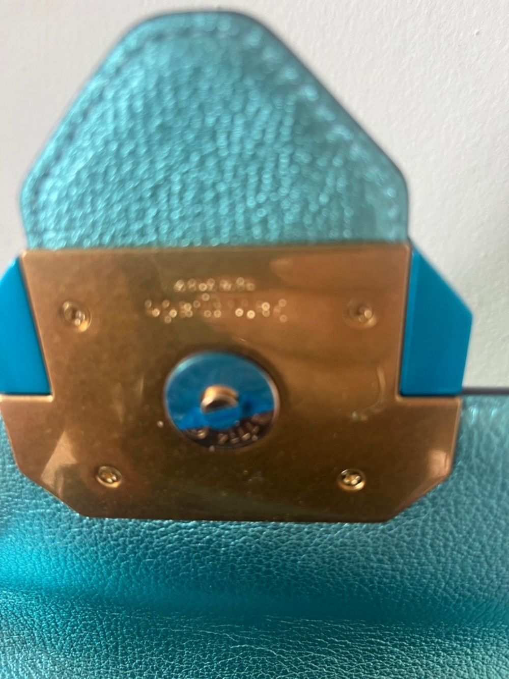 kate spade Metallic Teal, Aqua & Lime Top-Handle Satchel, NWT - Picture 6 of 7